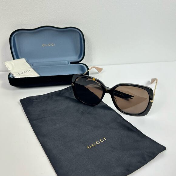 Gucci Havana Brown Gold Sunglasses Square GG 5011S - Picture 1 of 14